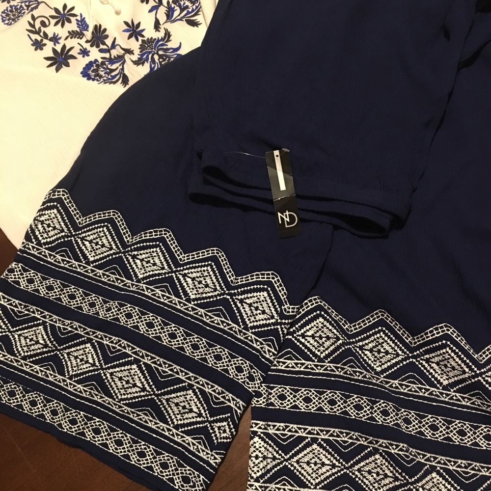New Directions blue/white elastic waist XL Pants